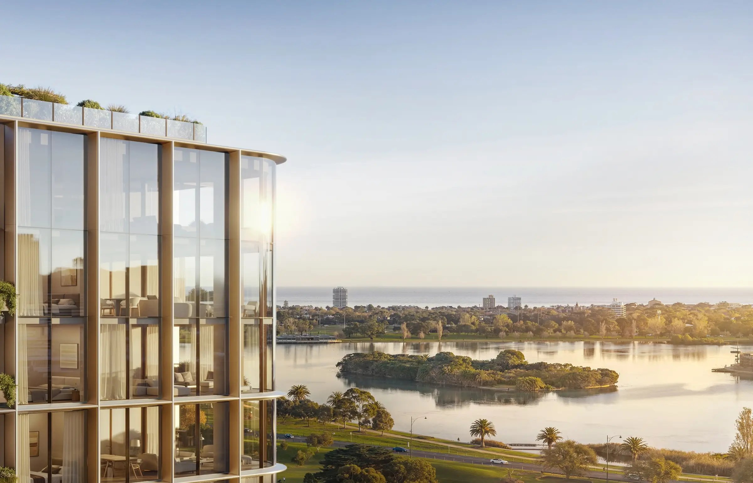 Encore at 10 Queens Road overlooking Albert Park Lake